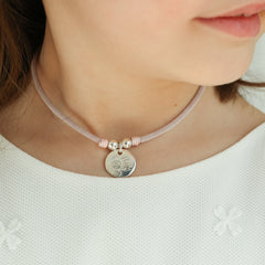 VIRGEN TERNURA - collar personalizable medalla plata 16mm