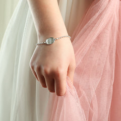 Escapulario VIRGEN MÍA - pulsera medalla personalizable de plata 13mm con cadena