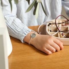 Escapulario BELÉN - pulsera medalla de plata 20mm con cadena