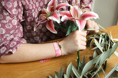 GUARDIAN ANGEL - CIELITO pink fabric bracelet