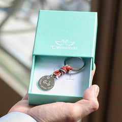 SÚPER PILOTO, PAPÁ - llavero personalizable medalla plata 25X25mm