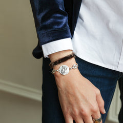 Escapulario VIRGEN DEL CARMEN - pulsera medalla de plata 21mm con cadena