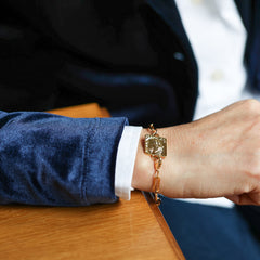 CASA DE ORO scapular - 16x17mm gold medal bracelet with chain