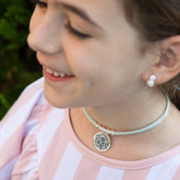 HUG scapular - 20mm silver medal necklace with elastic