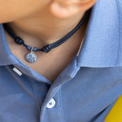 SAN JOSÉ - collar medalla plata 12mm con algodón