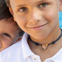 CRETA - customizable knot necklace cross silver 15mm