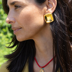 DENI - pendientes cuadrados dorados 30mm