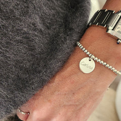 LIN - pulsera personalizada medalla plata 15mm