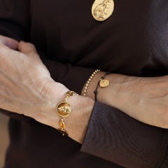 Escapulario CARMELO DOR - pulsera personalizable 18mm con medallas doradas