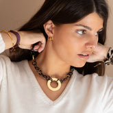 SABRINA - collar personalizable donut dorado 40mm