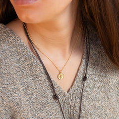 GRANO DE MOSTAZA DOR - collar dorado 12mm con cadena