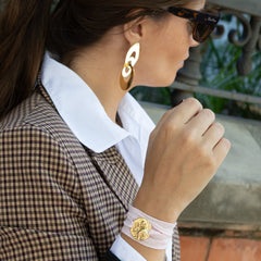 MELI - pendientes dorados 25x63mm