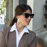 MELI - pendientes dorados 25x63mm