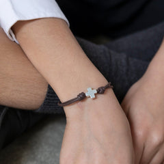 DARÍO - pulsera cruz personalizable plata 10mm
