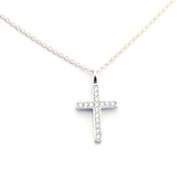 LIGHT - silver cross and zircons 9x11mm