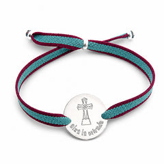 OUR FATHER - Two-tone silver medal bracelet 22mm