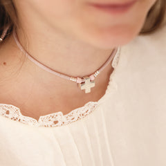 TREVI - customizable silver cross necklace 15mm