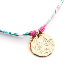 VIRGEN SONRISA LIBERTY- collar medalla dorada 21mm