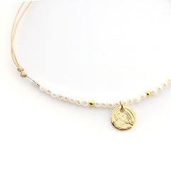 VIRGIN KISSES RIVER PEARLS - classic gold medal 12mm