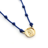 VIRGEN GUADALUPE DOR - collar medalla dorada 20x18mm con nuditos