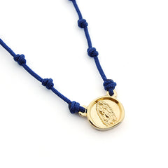 VIRGEN GUADALUPE DOR - collar medalla dorada 20x18mm con nuditos