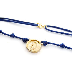 VIRGEN GUADALUPE DOR - collar medalla dorada 20x18mm con nuditos