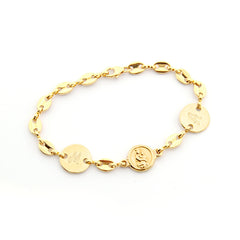 Escapulario CARMELO DOR - pulsera personalizable 10mm con medallas doradas