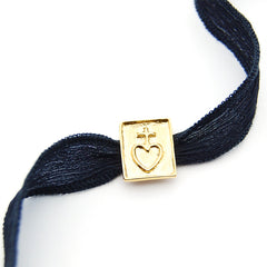 DETENTE DOR SEDA - Pulsera medalla dorada 13x17mm