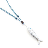 NUBA - collar plata pez con algodón