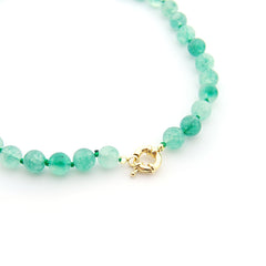ZOE DOR MINI - collar piedras mini acero dorado