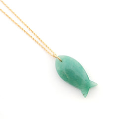 ARRECIFE - Collar pez de piedra con cadena