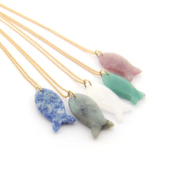 ARRECIFE - Collar pez de piedra con cadena