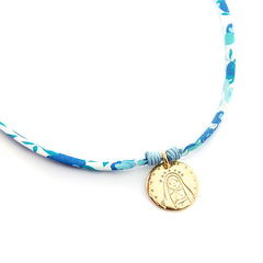 VIRGEN ESTRELLAS LIBERTY- collar medalla dorada 16mm