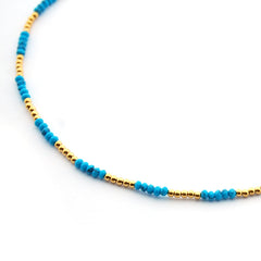 LIMA - collar dorado piedras azules