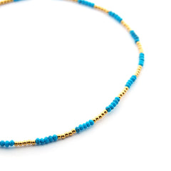 LIMA - collar dorado piedras azules