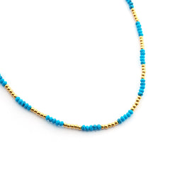 LIMA - collar dorado piedras azules