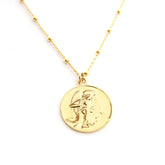 ÁNGEL DE LA GUARDA DOR - collar personalizable medalla dorada 20mm