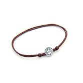 DETENTE COR MINI - pulsera medalla plata 9mm con cordón