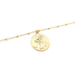 ÁNGEL DE LA GUARDA DOR - collar personalizable medalla dorada 20mm