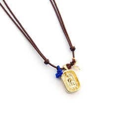 VIRGEN GUADALUPE DOR - collar medalla dorada 11x16mm