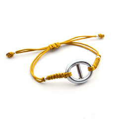 CORA - pulsera plata 25mm con macramé