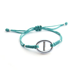 CORA - pulsera hebilla plata 25mm con macramé