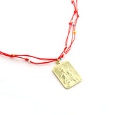 Escapulario REGNUM - collar medalla dorada 17x23mm con hilo