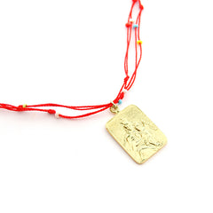 Escapulario REGNUM - collar medalla dorada 17x23mm con hilo