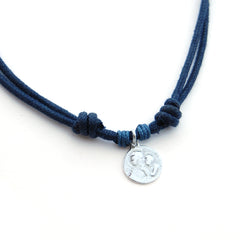 SAN JOSÉ - collar medalla plata 12mm con algodón