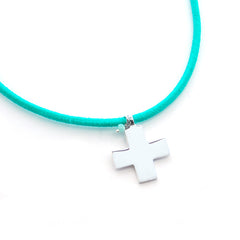 NOA - collar cruz plata 22mm