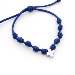 VIA - ROSARY silver cross bracelet