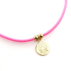 CIELITO G FLÚOR DOR - collar personalizable medalla dorada 15mm