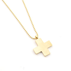 NOA DOR - collar cruz dorada 22mm con cadena