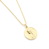 CORAZÓN DE MARÍA - collar medalla dorada 22mm con cadena